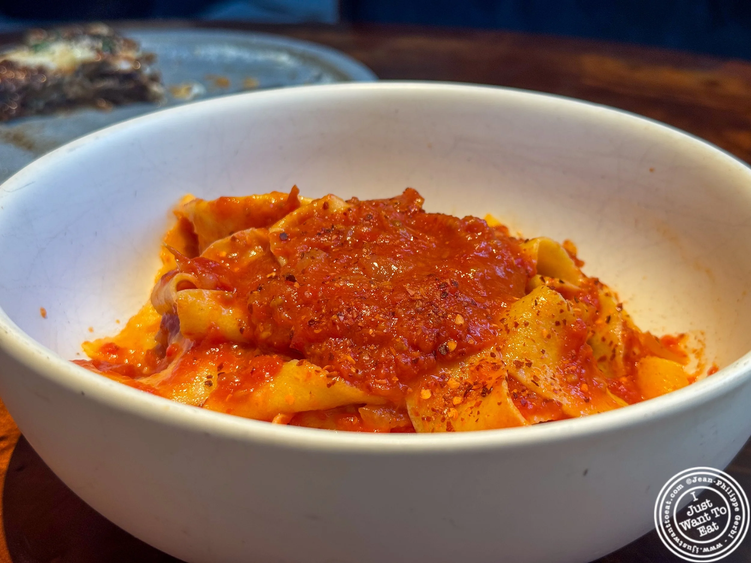Tagliatelle with tomato and buffalo butter at Ci Siamo in NYC
