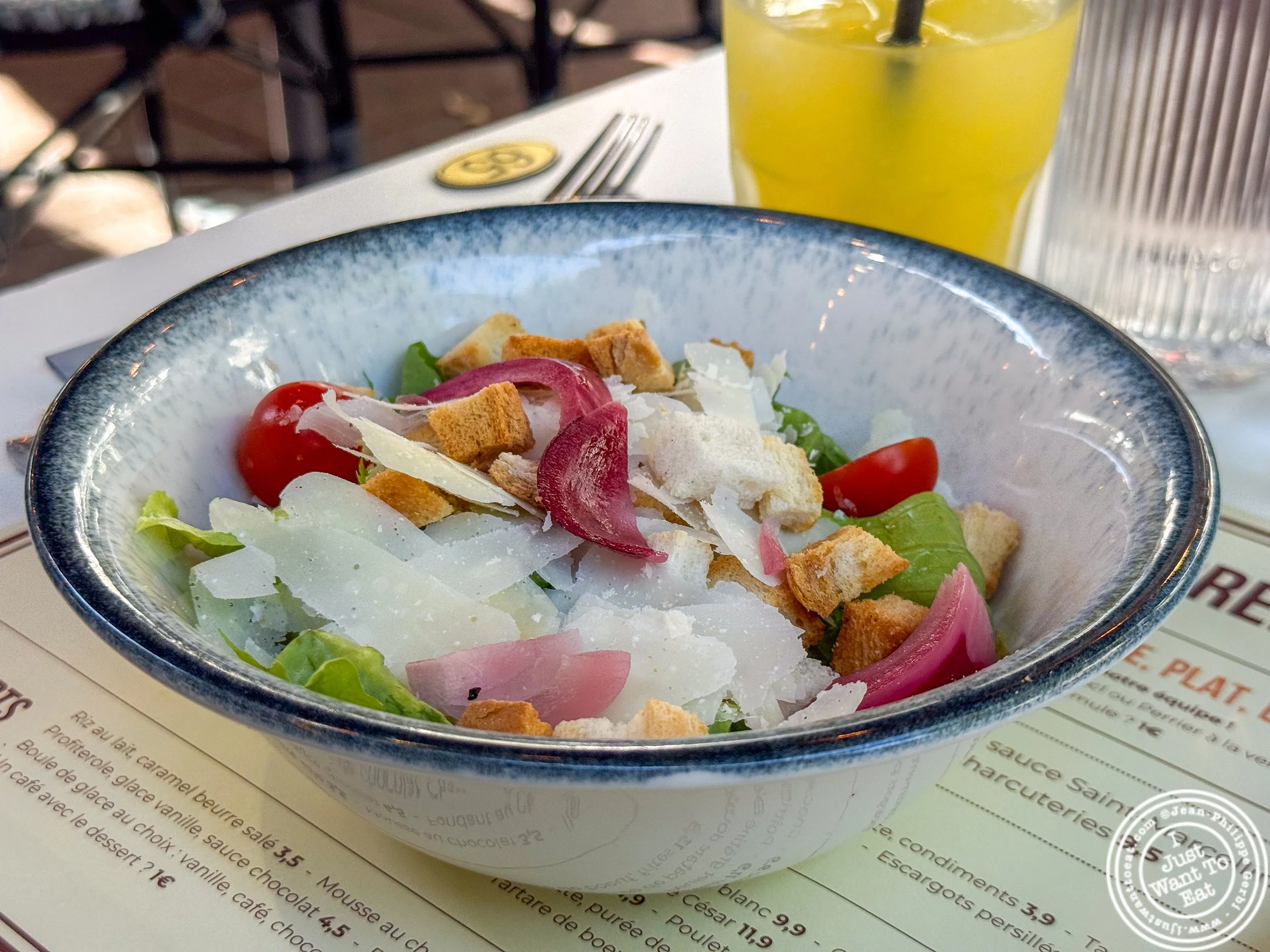 Caesar salad at Bouillon Grenette in Grenoble, France