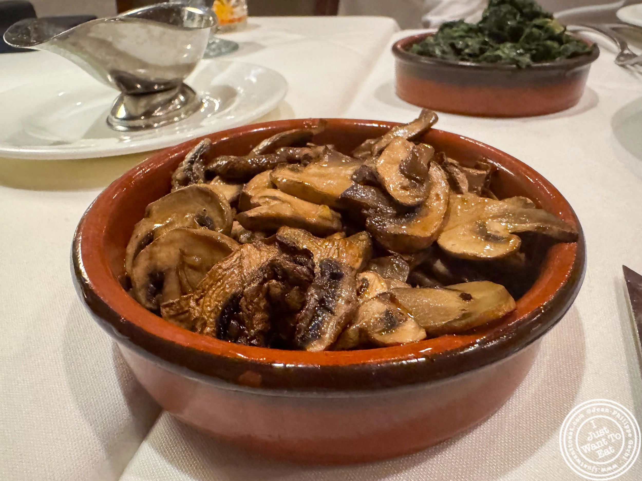 Sautéed wild mushrooms at La Brochette Steakhouse in NYC, NY