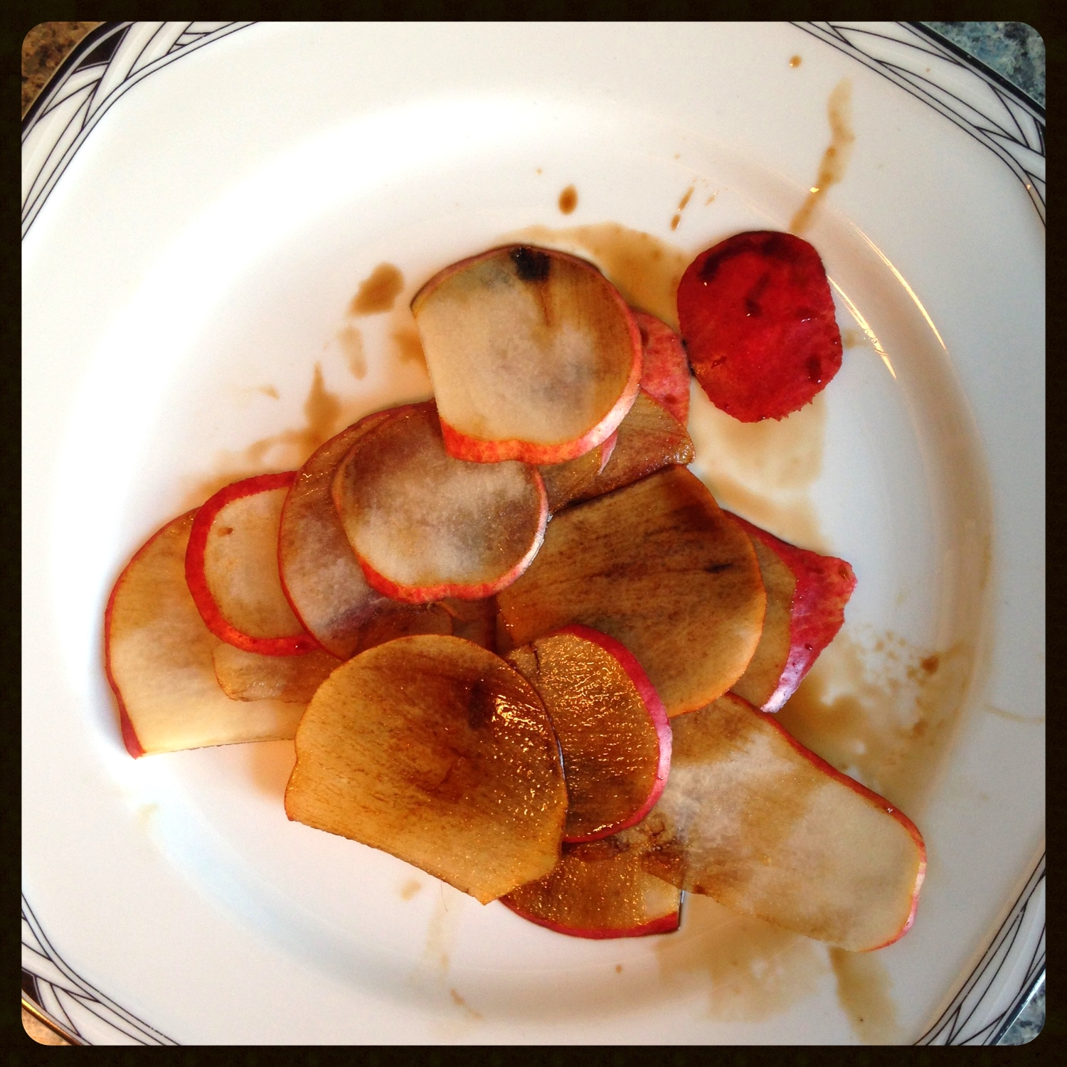 Soaked pear slices 