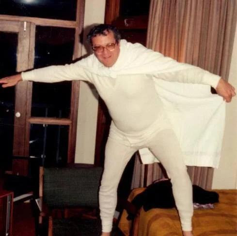 This image captures all that my dad was: funny, silly, and enjoying life!