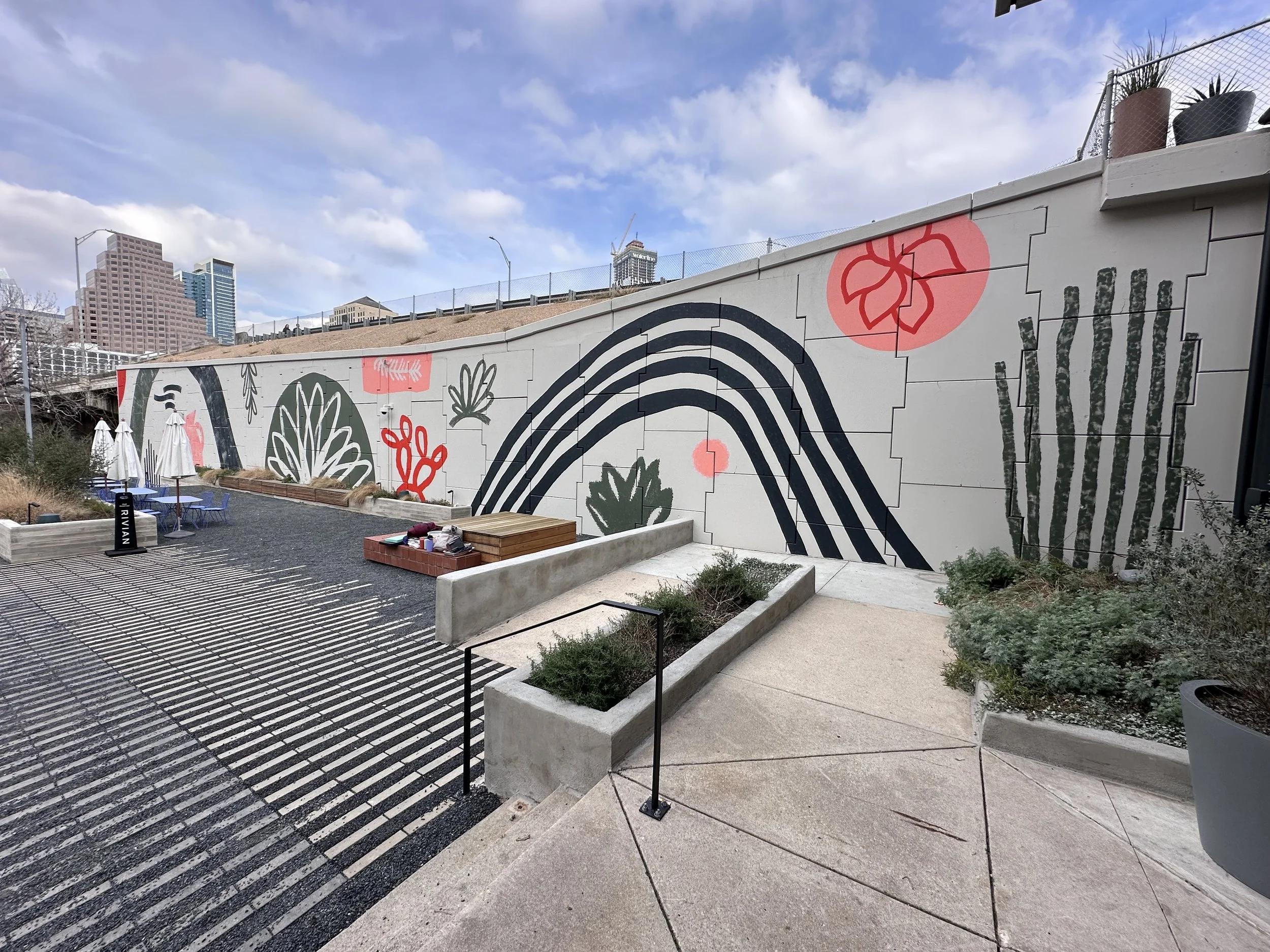Rivian Bridge Mural by Kevin Muñoz