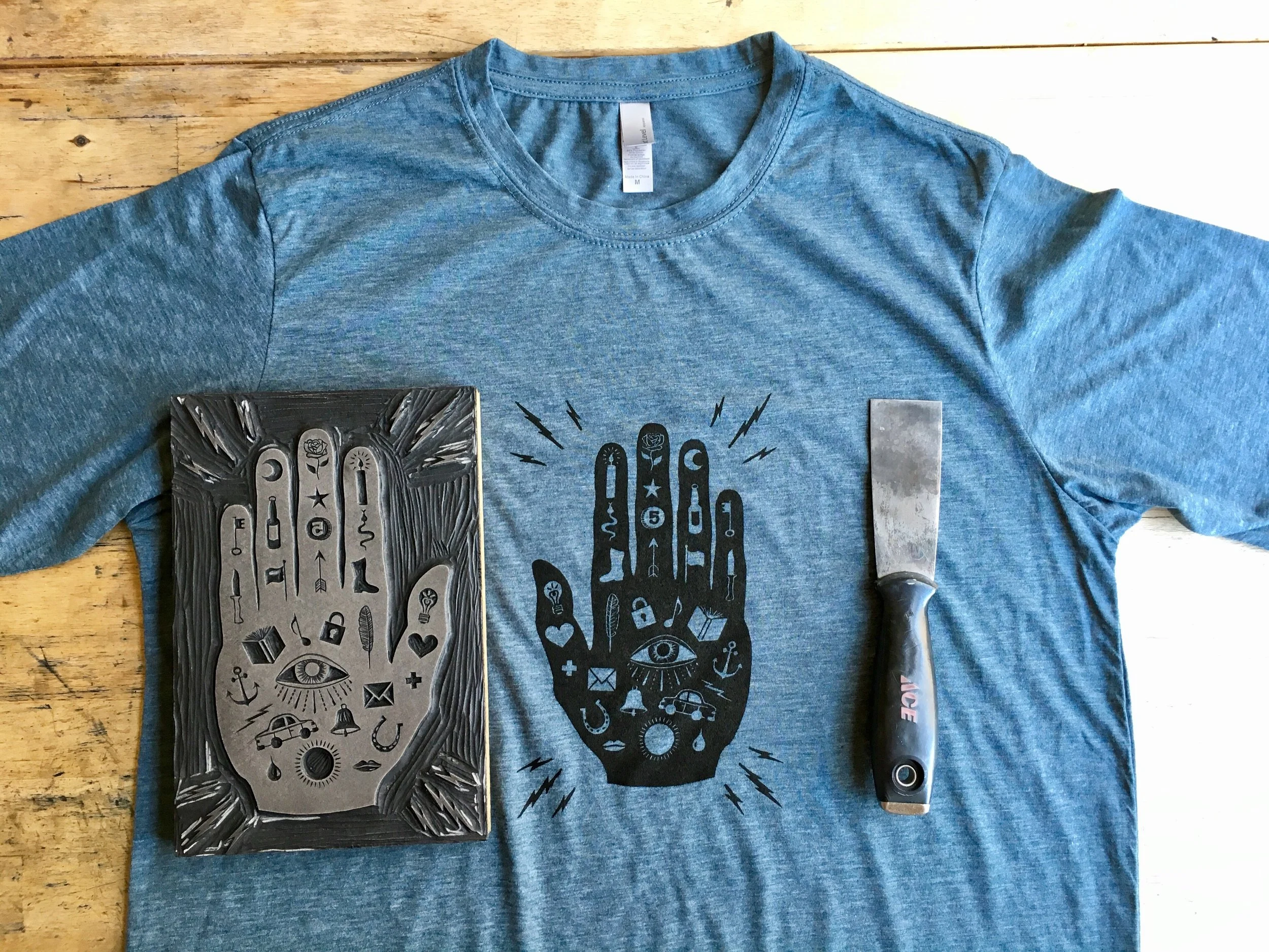 Block Printed T Shirt Mens Style 