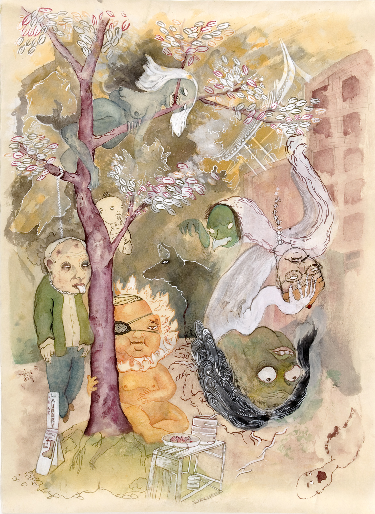Silver Tree , 2008, 18.5" x 25", ink and paint pigments on mulberry paper