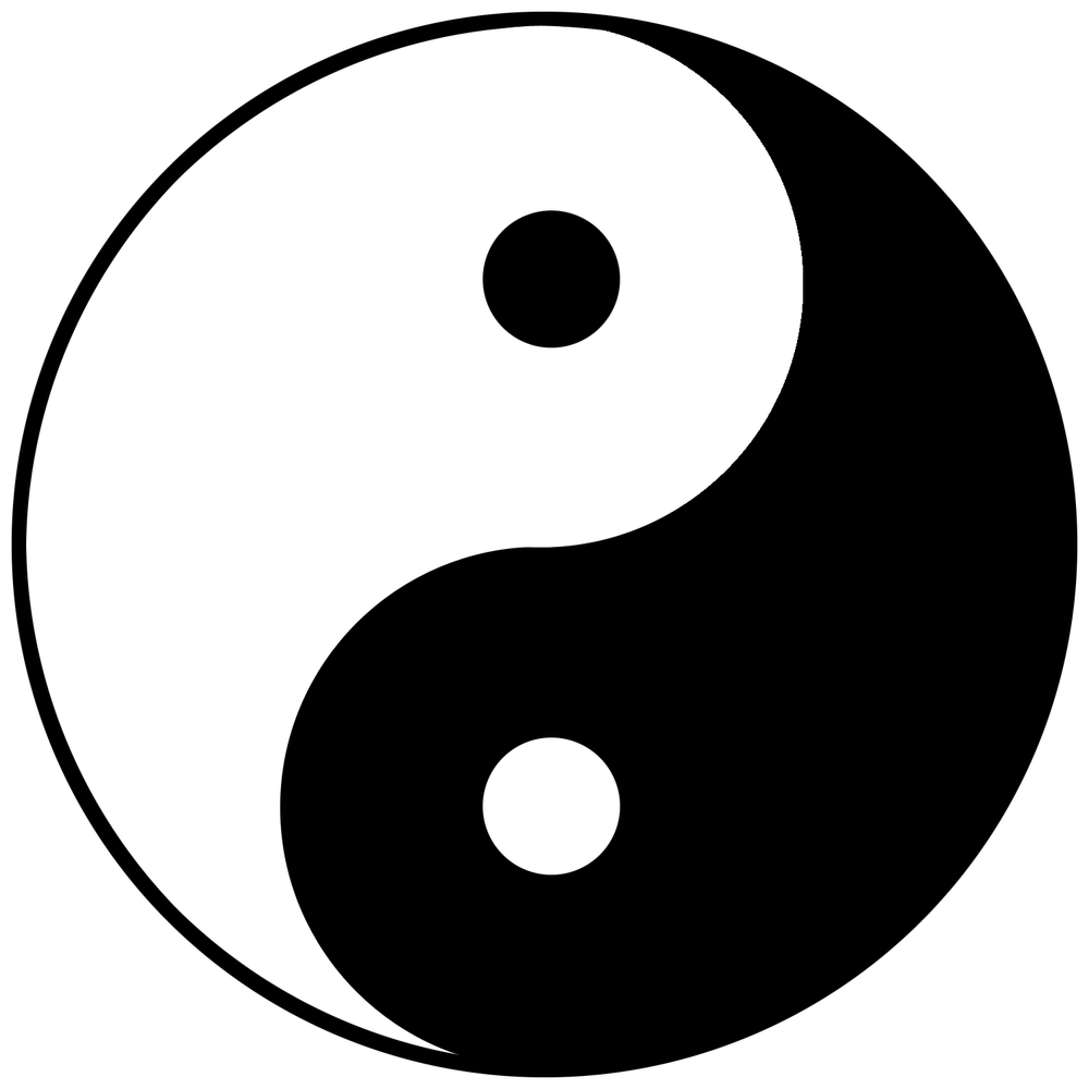 Yin yang symbol with 3 parts