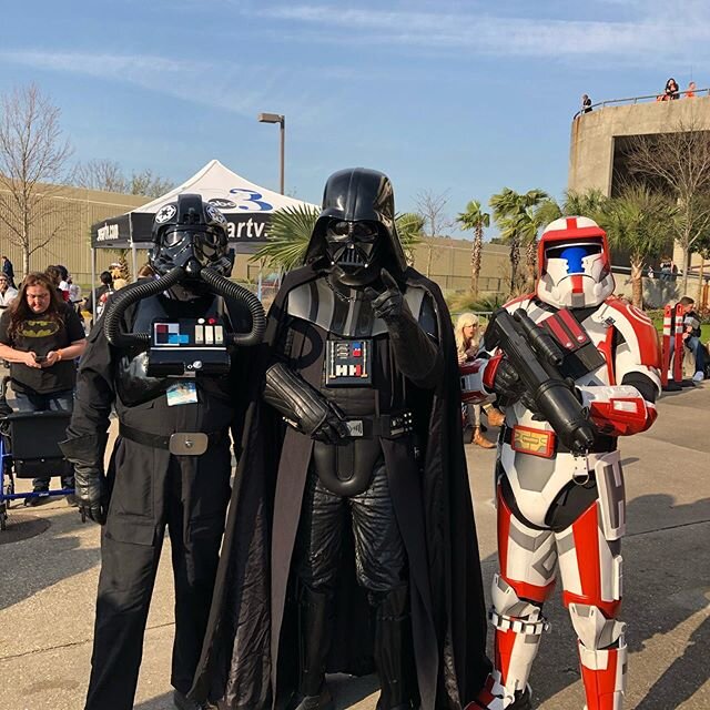 Not the group you want to come across at @pensacolapensacon  #darthvader #starwars #pensacon #radiofreepensacola #thelostsandal