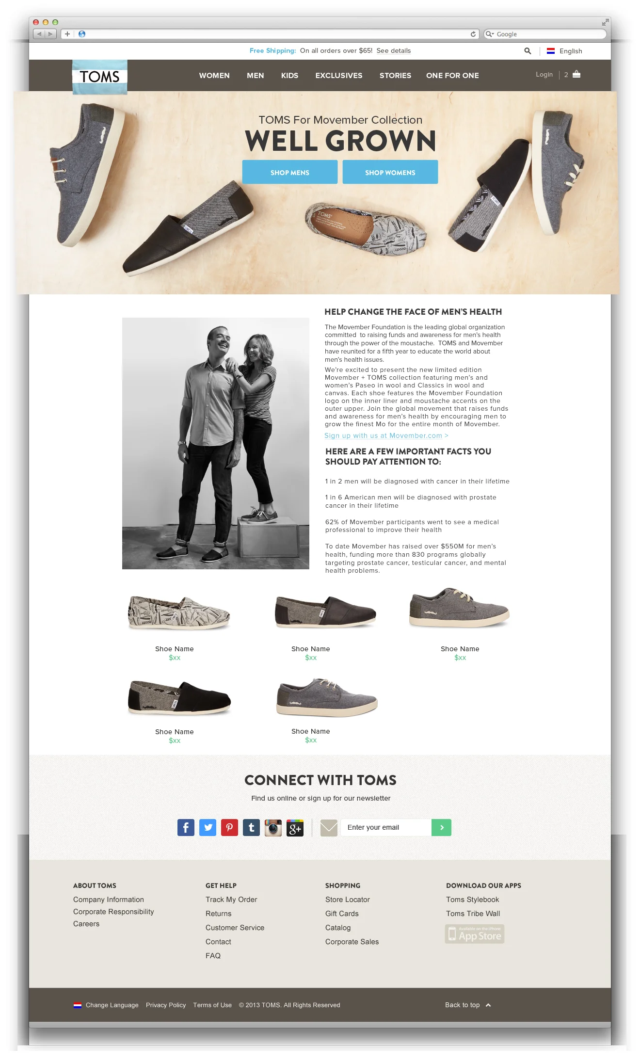 Movember x TOMS footwear