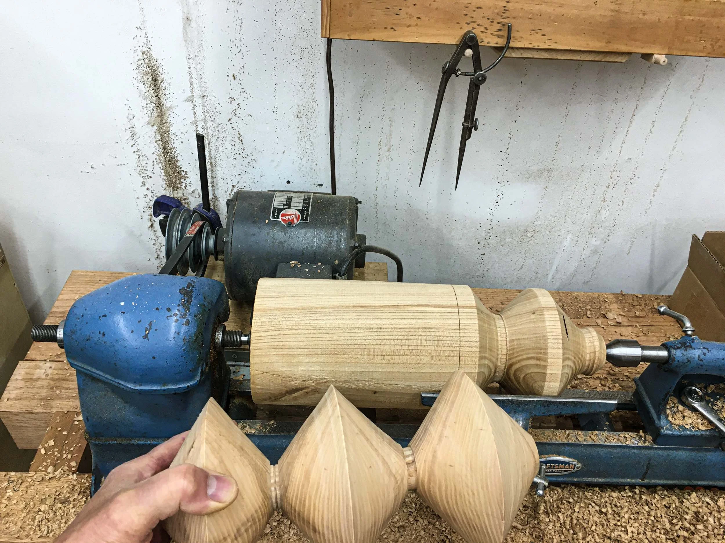 Turning English Elm beads