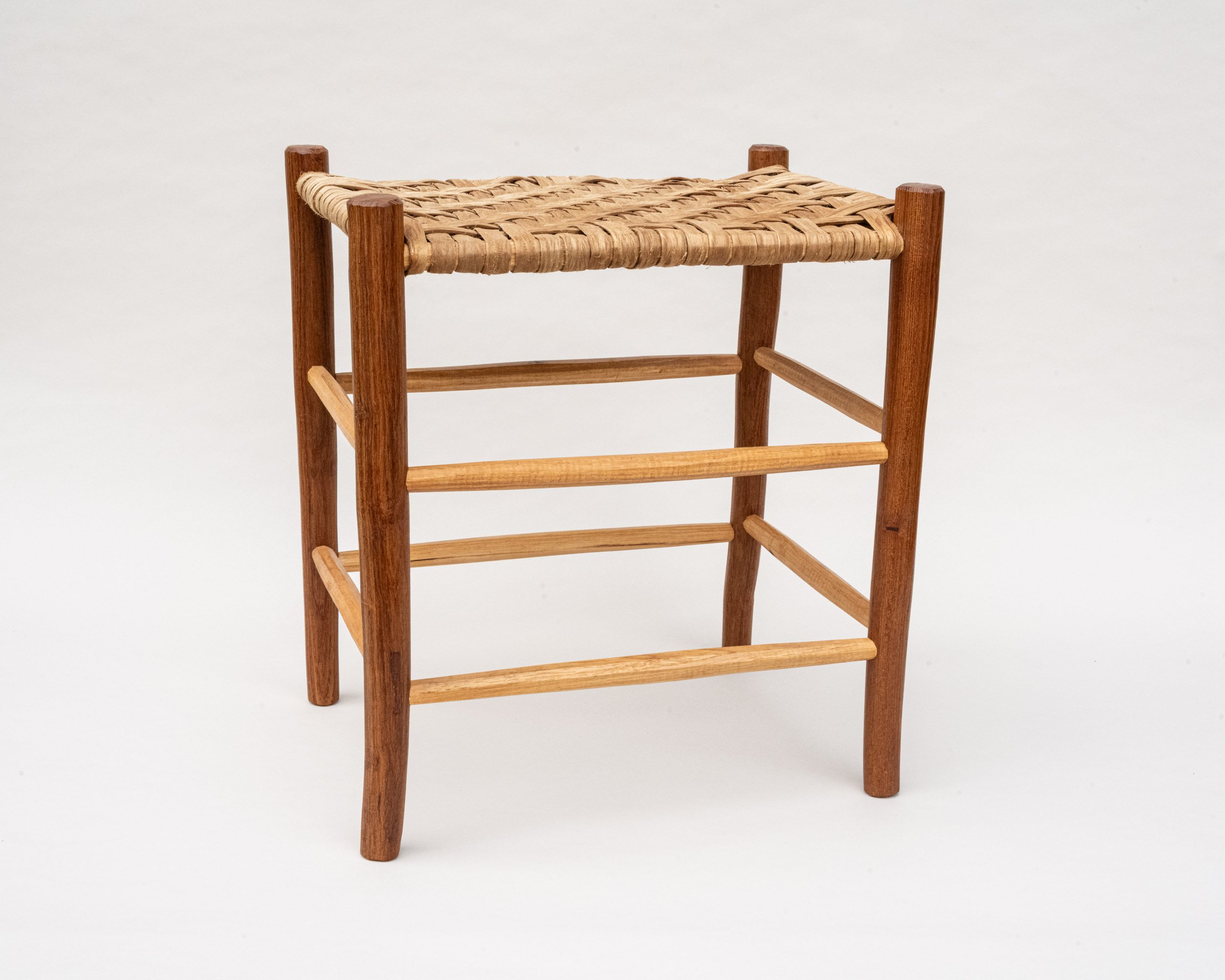 Step Ladder 
Black locust, 12-rung; octagonal hickory rungs 
Overall dimensions: 18 3/4" H × 17" W × 12 3/4" D