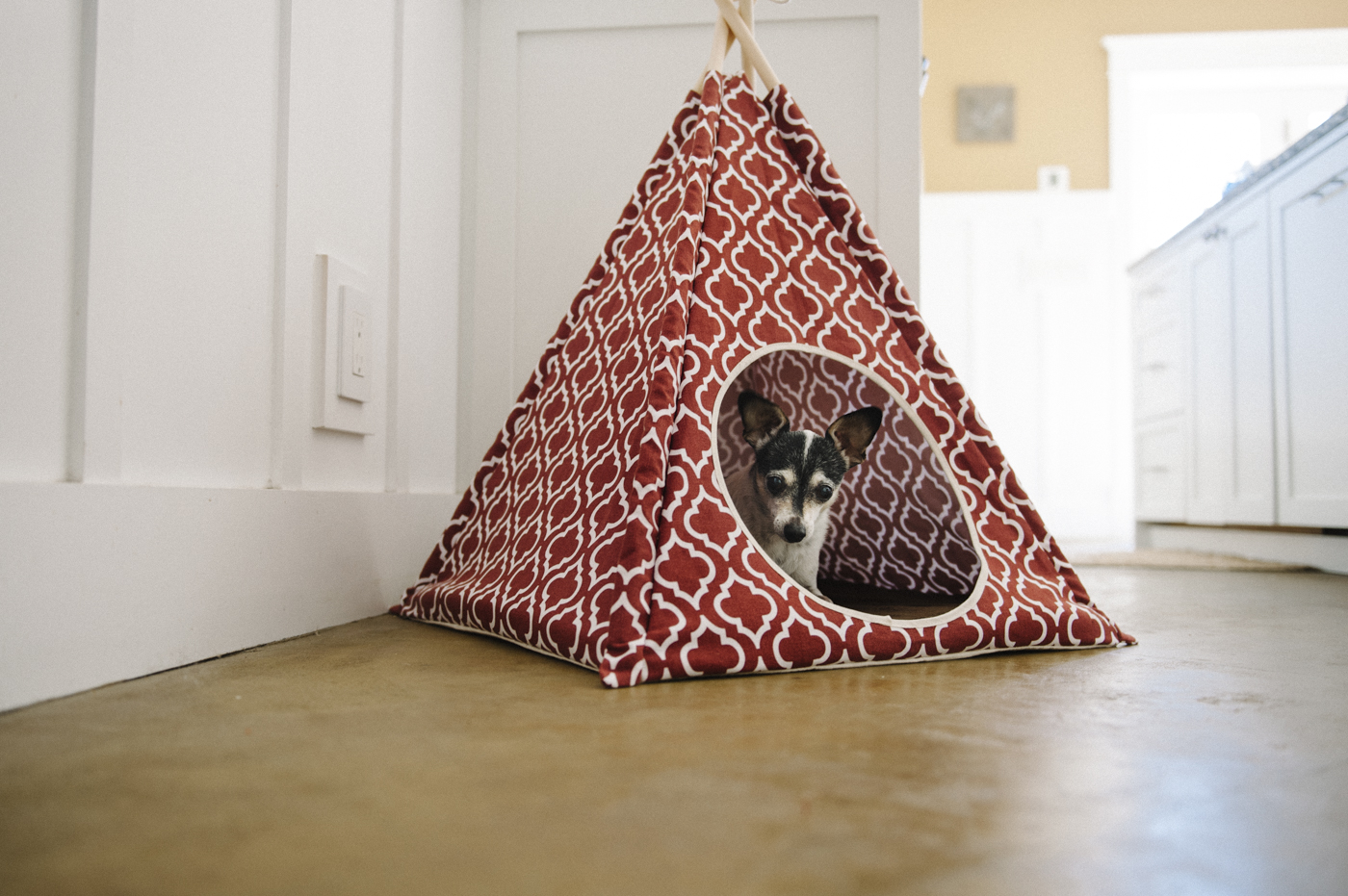 This teepee is a great play place + hideout.