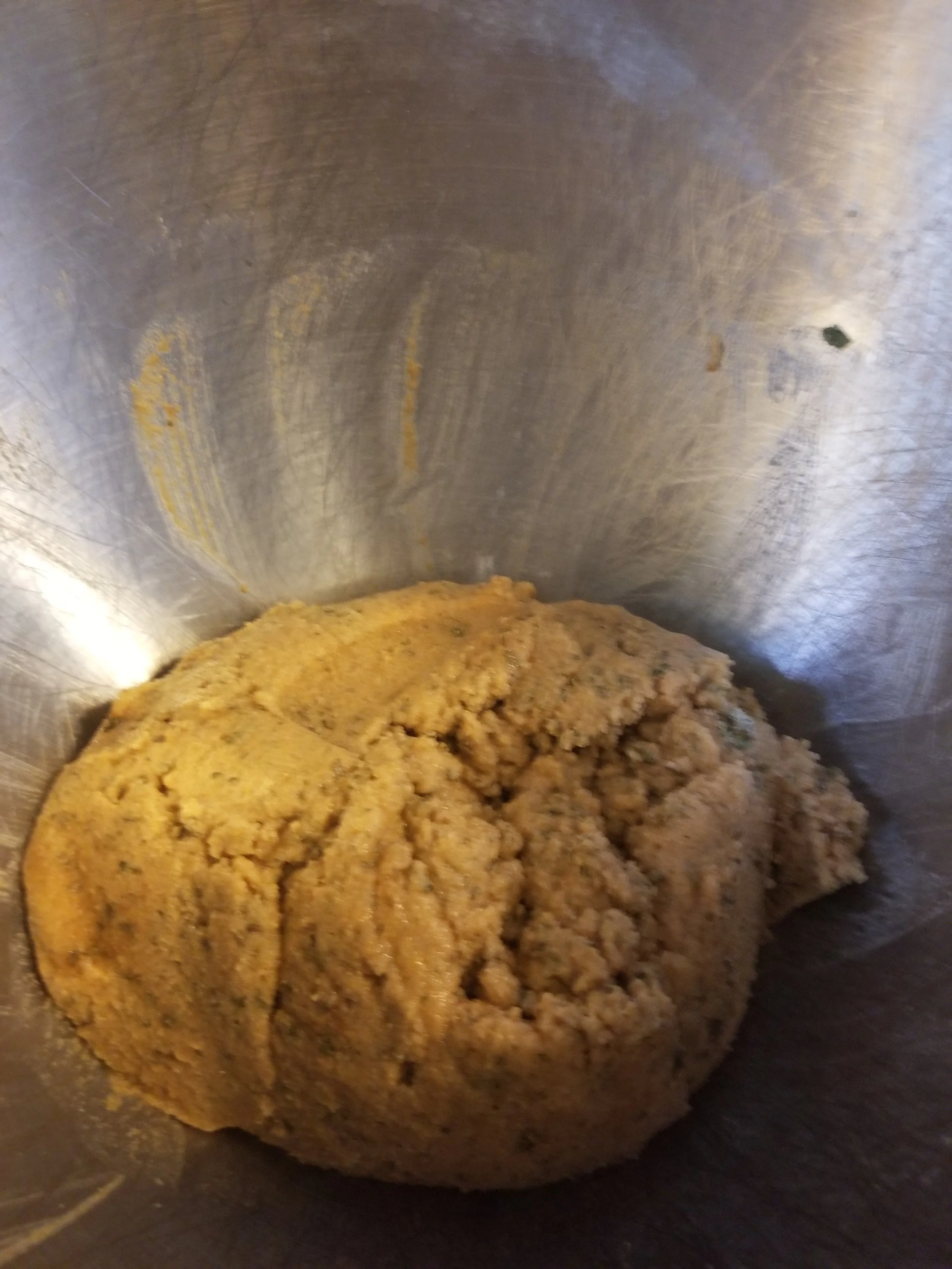 Scrape down the sides of the bowl.