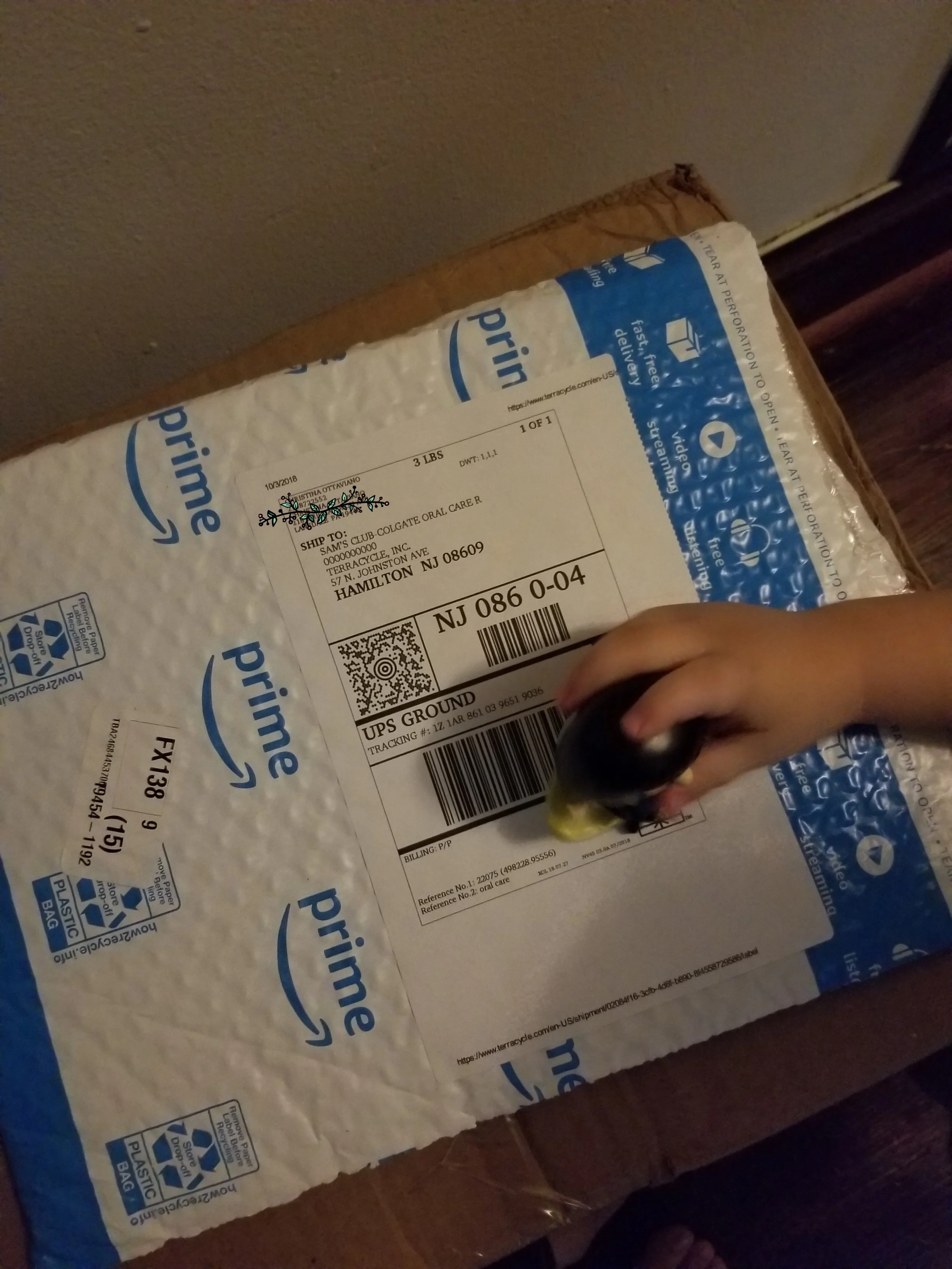 We’re sending toothbrushes and toothpaste tubes.