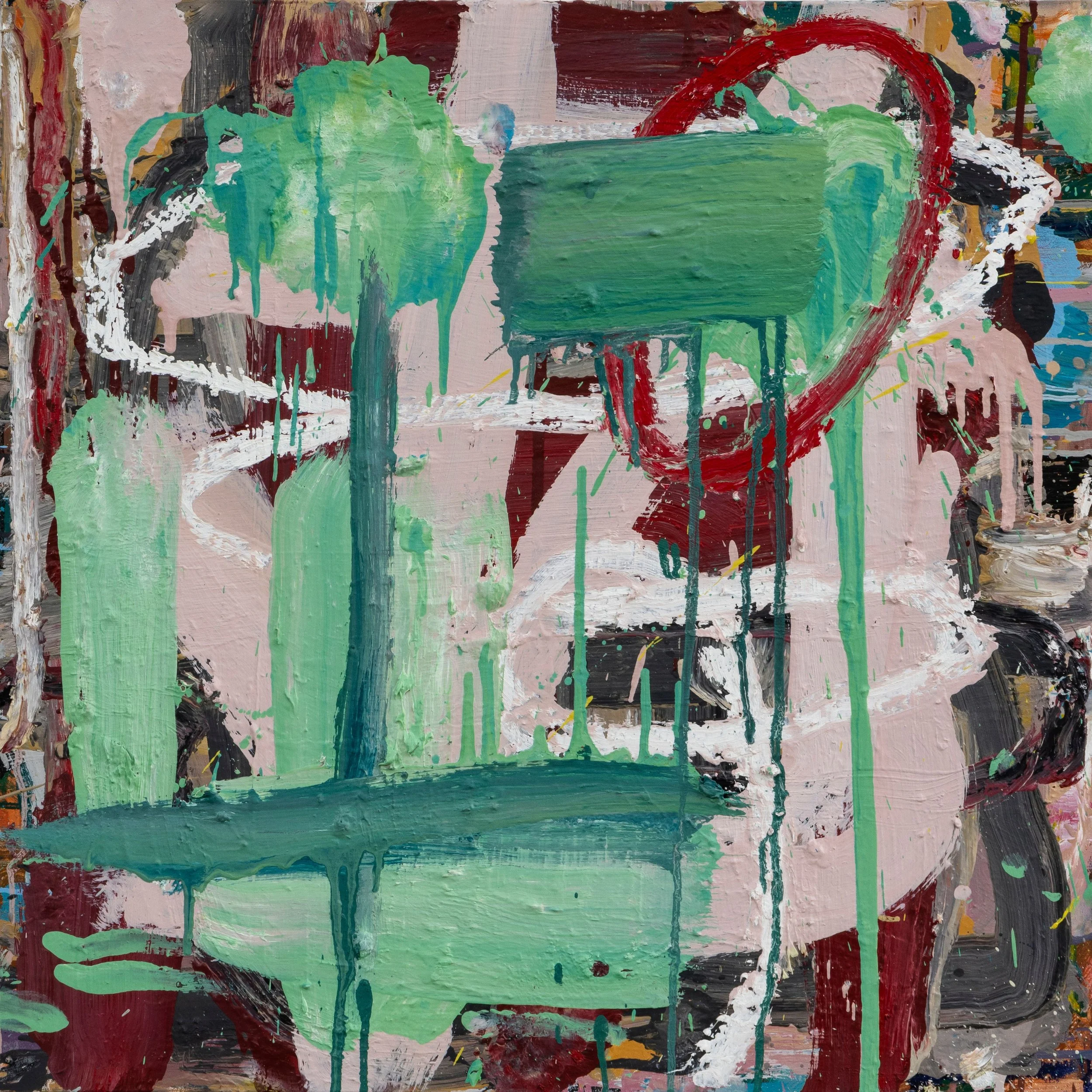 Green With Red Circle 24x24 oil on canvas.JPG