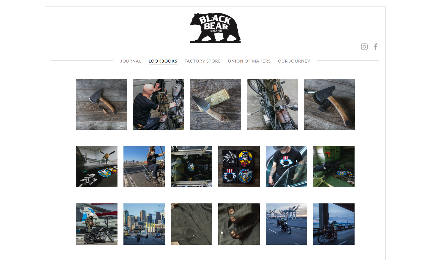 black bear manufacturing lookbook page