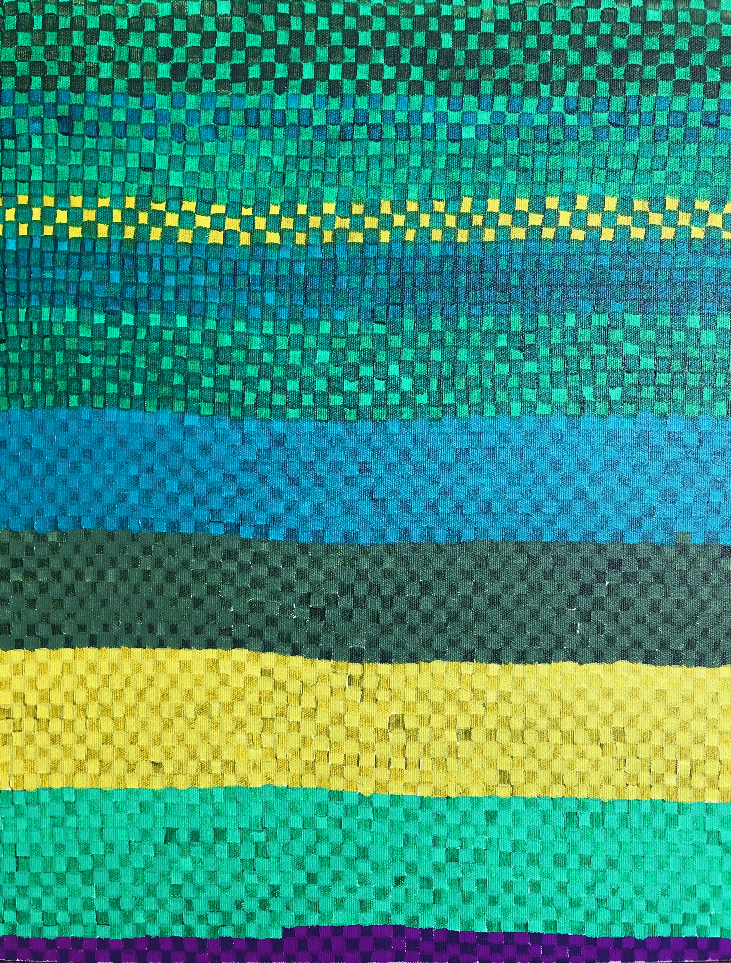 Cercas/Fences 20" x 16", acrylic and gouache on canvas, 2020