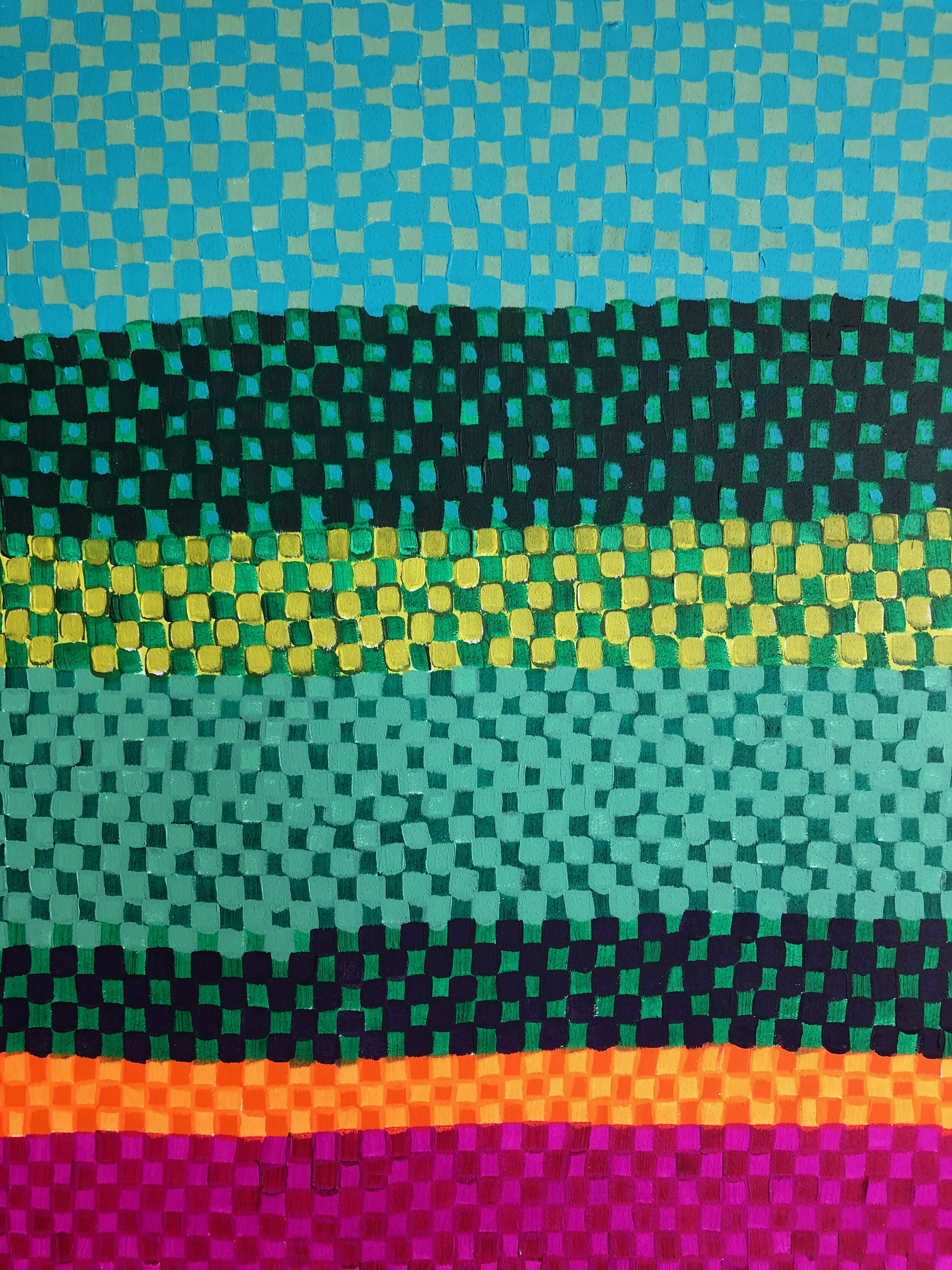 "Trance", 20" x 16", acrylic on gouache on board, 2020