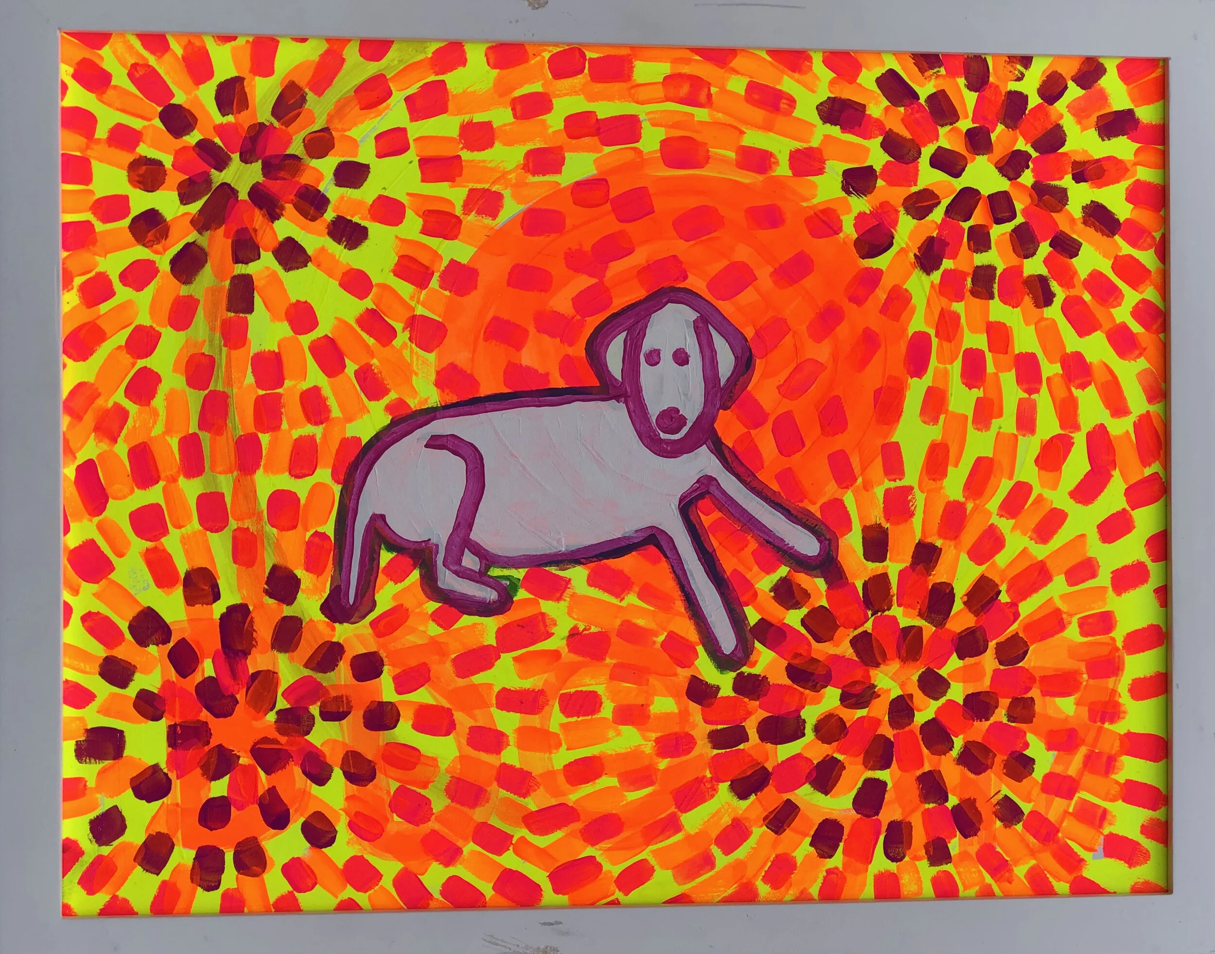 Buñuel, 15” x 12”, (framed), acrylic and gouache on paper, 2021