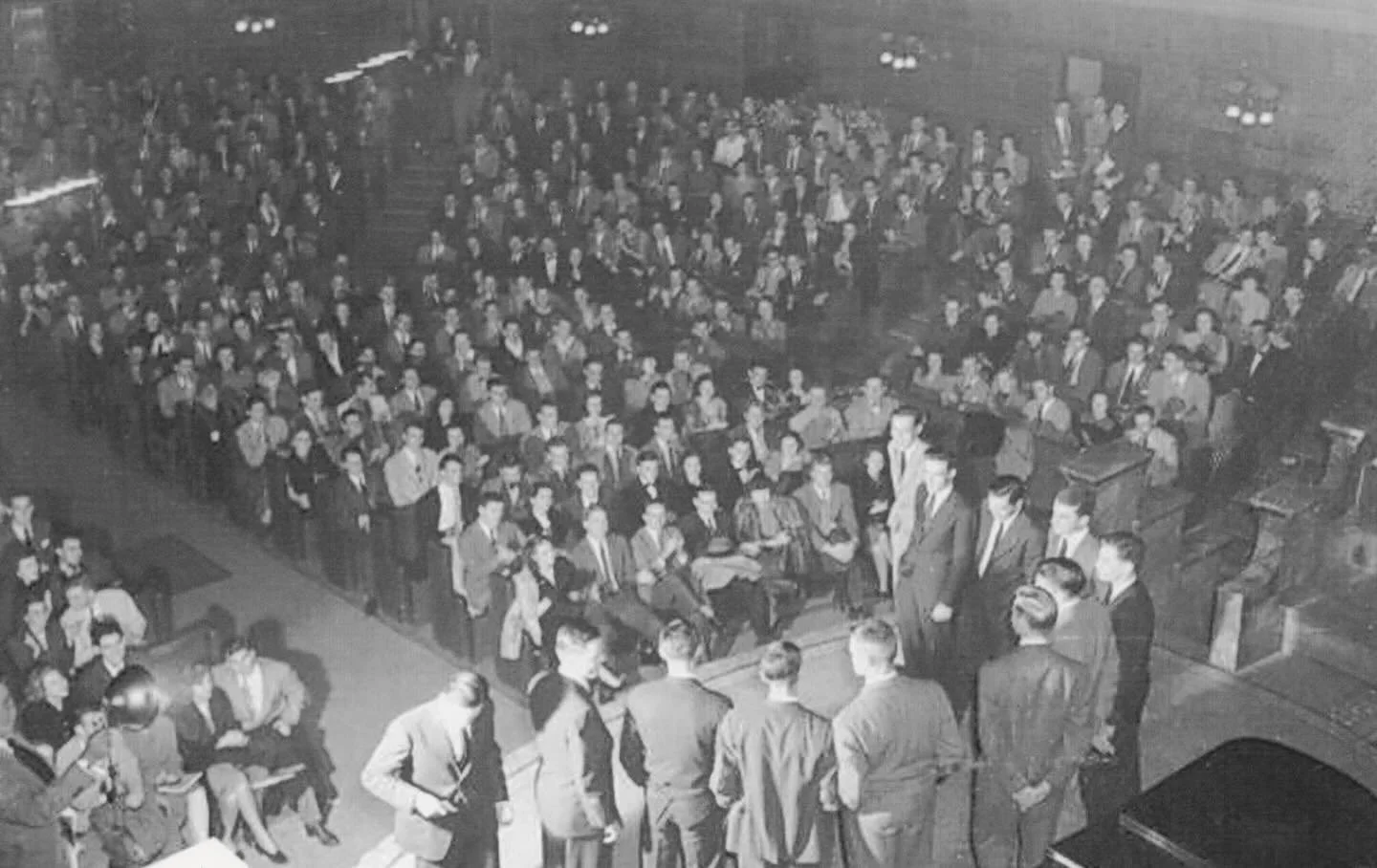 ONE day to the 85th.
📷 Fall, 1941 &mdash; It was a crisp autumn evening at Yale, of all places, where eight intrepid men stepped forward to sing a set of their own, sparking a tradition that would carry on for decades.

On the second slide is a glim