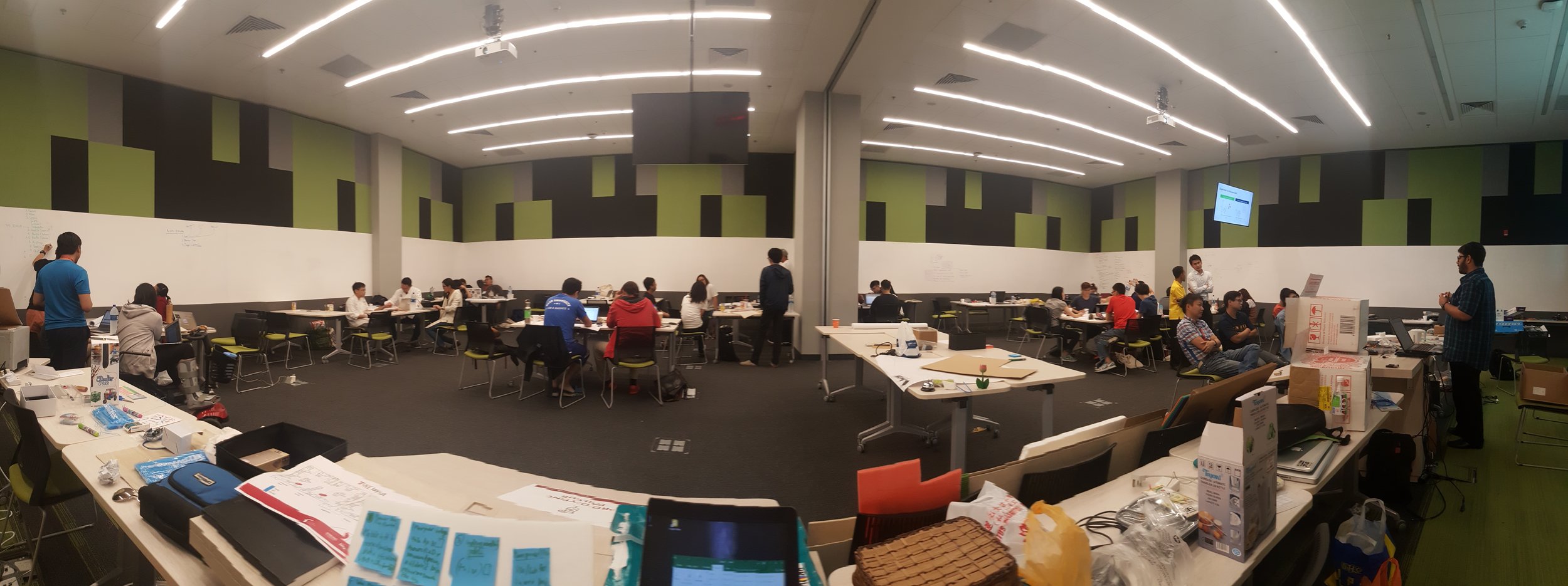 This was my view when we are just starting. Empty white boards, sleepy people just waking up in the morning. Fresh starts!