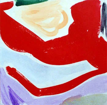 "Red Slice" 1995: acrylic on canvas 90x 90cm