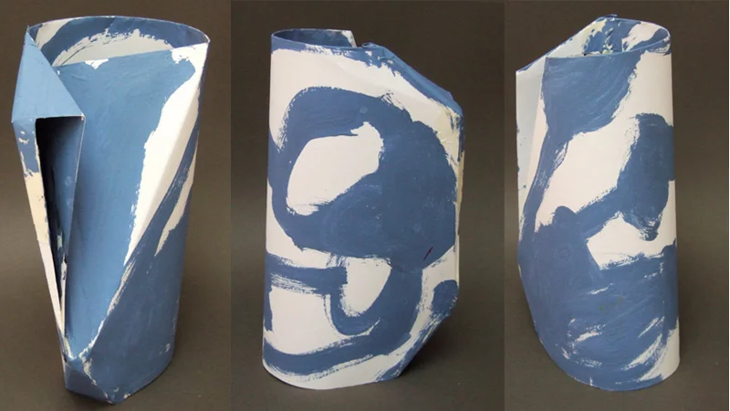 "Blue" 2007: folded and painted card 45cm high
