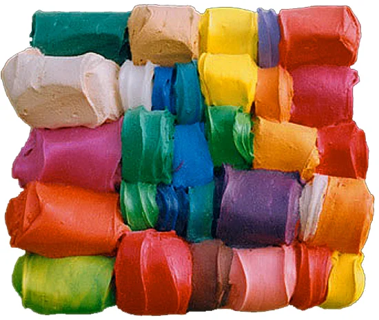 "Roll 4a Green" 1995: acrylic on canvas, 18.5 x 20 x 7cm