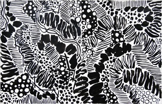 "Sanctuary" 2015: Indian ink on paper 152 x 244cm