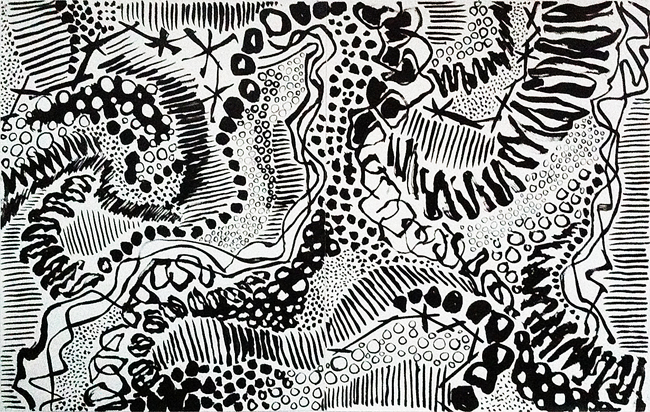 "Joy's Song" 2015: Indian ink on paper 152 x 244cm