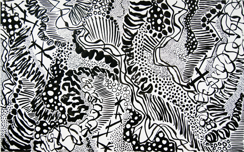 "impel" 2015: Indian ink on paper 152 x 244cm