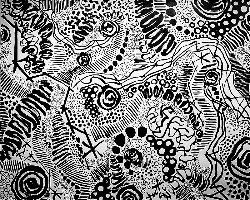 "Salute" 2015: Indian ink on paper 244 x 301cm