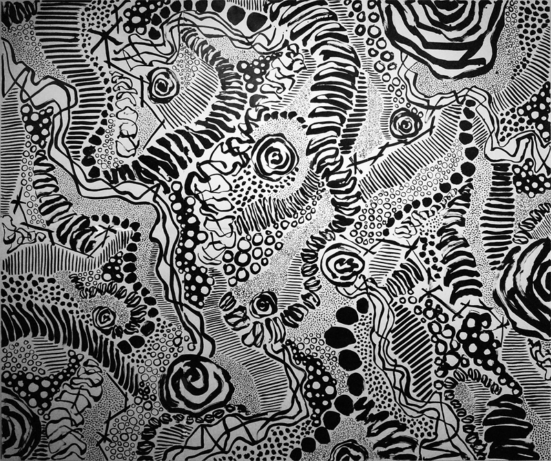 "Invisibility Wave" 2015: Indian ink on paper 304 x 366cm