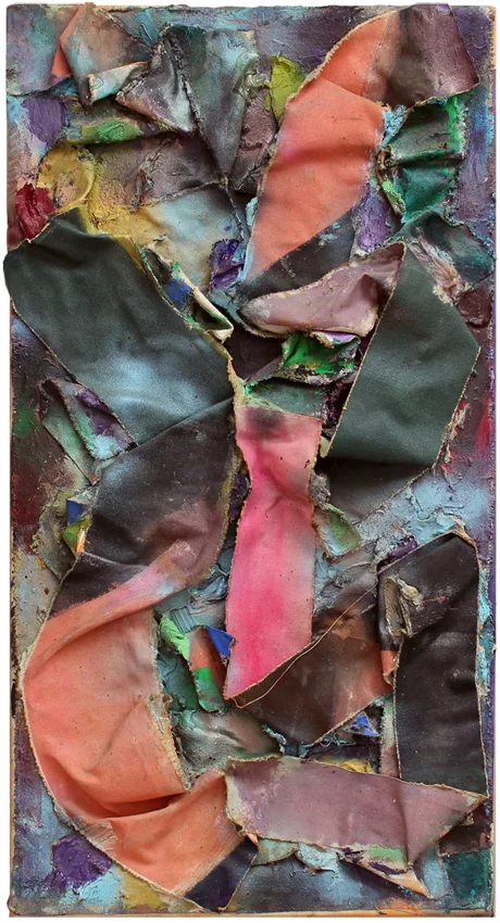 "El Pastro" 1992: acrylic and canvas collage on canvas 95 x 49 x 5cm