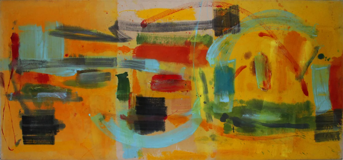"Middle Eight" 1986: acrylic on canvas 76 x 188cm