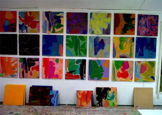 Studio -small paintings at various stages: 2008
