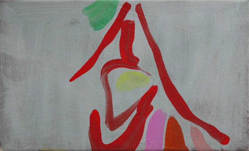 "China Red" 2002: acrylic on canvas, 32.5 x 53.5cm