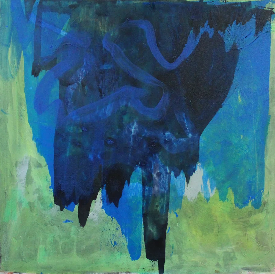 "Deep Blue" 1998: acrylic on canvas, 132 x 134cm