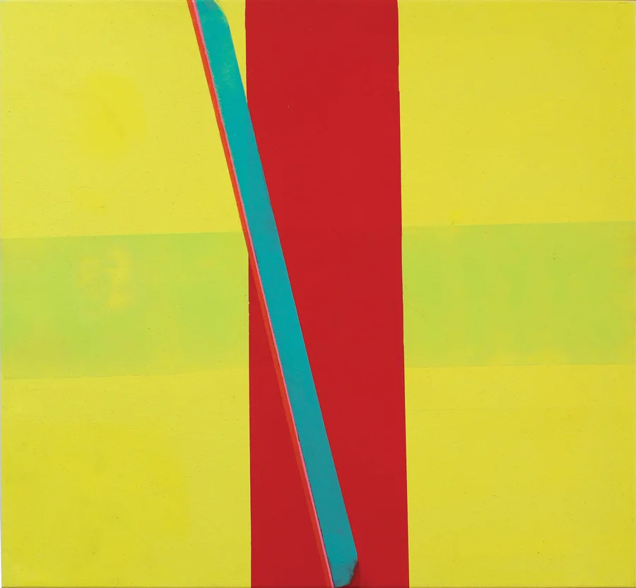 "Tilt Yellow" 2008: acrylic on canvas, 69.5 x 74cm