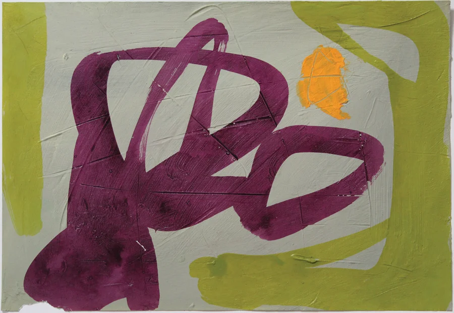 "Plum" 2005: acrylic on paper, 36 x 50.5cm