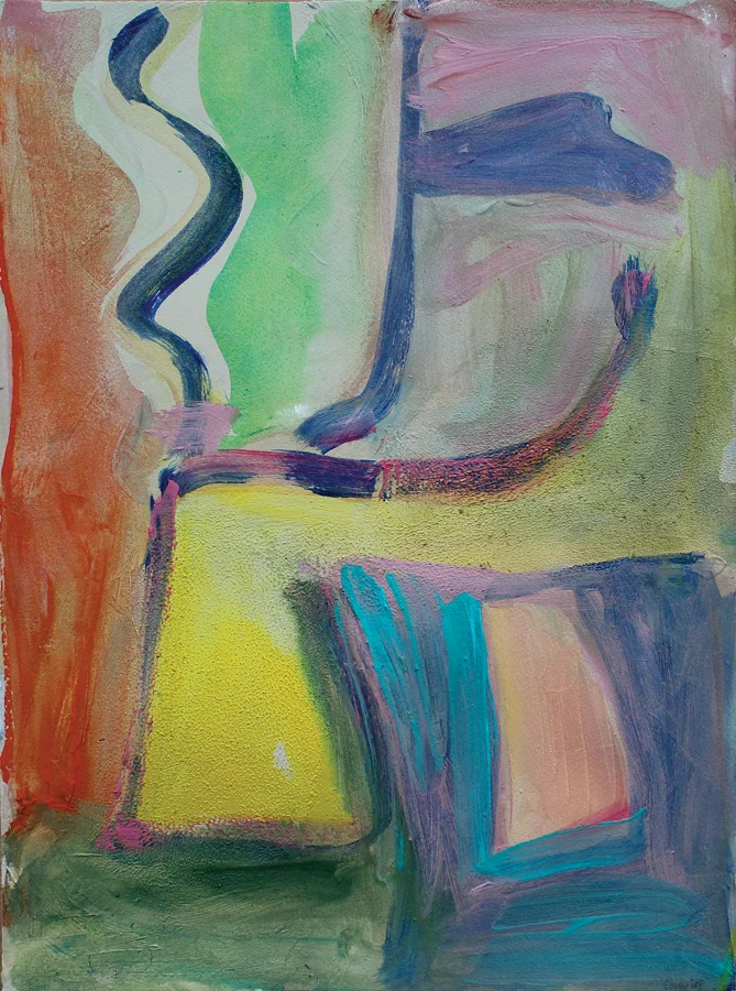 "Interlock - Instep" 1998: acrylic on paper, 59 x 42cm