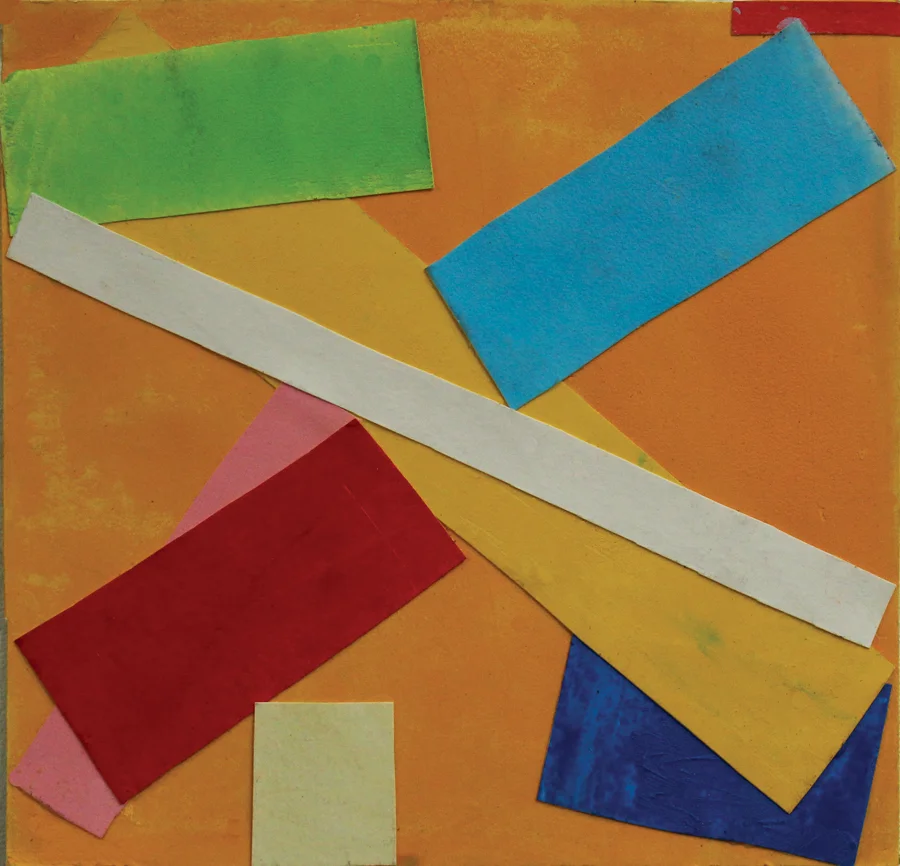 "Pivot" 2008: acrylic collage on paper, 23 x 23.5cm