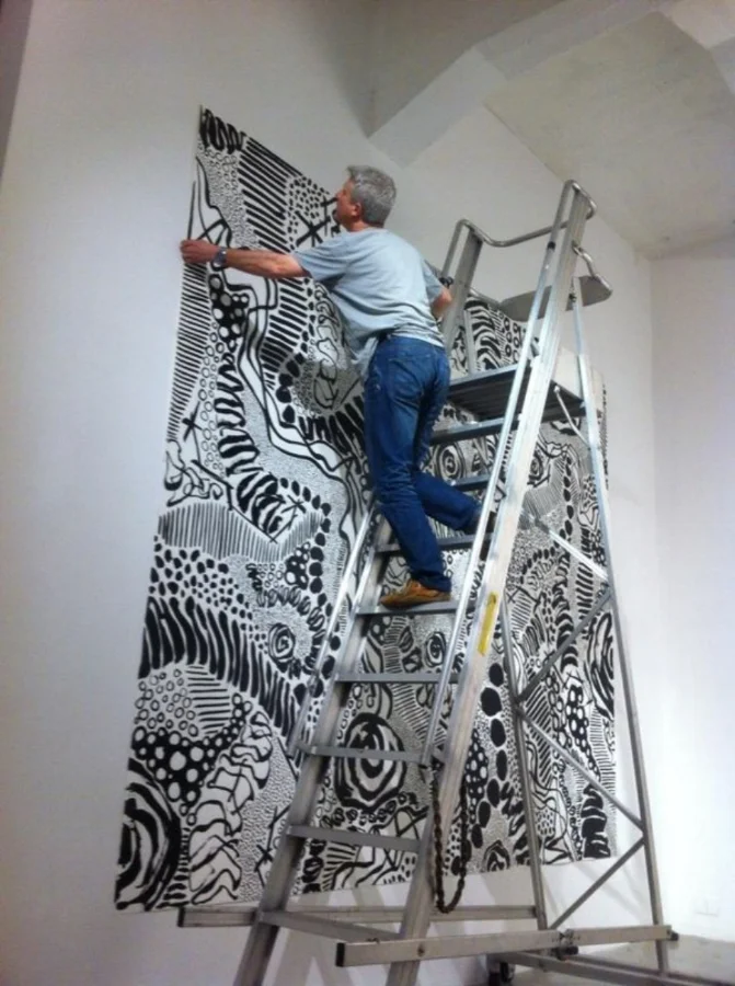 Installing "Time's Reveal" exhibition: 2015