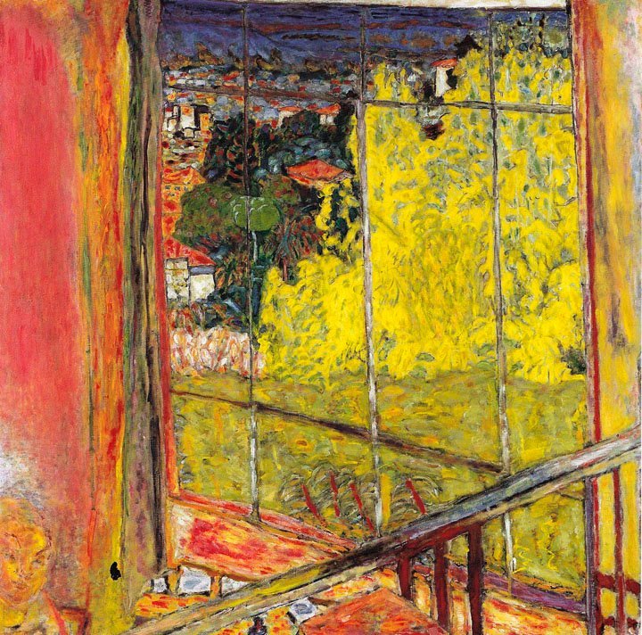 Bonnard: "Studio with Mimosa: 1939: oil on canvas 127.5 cm square - MAM Paris 
