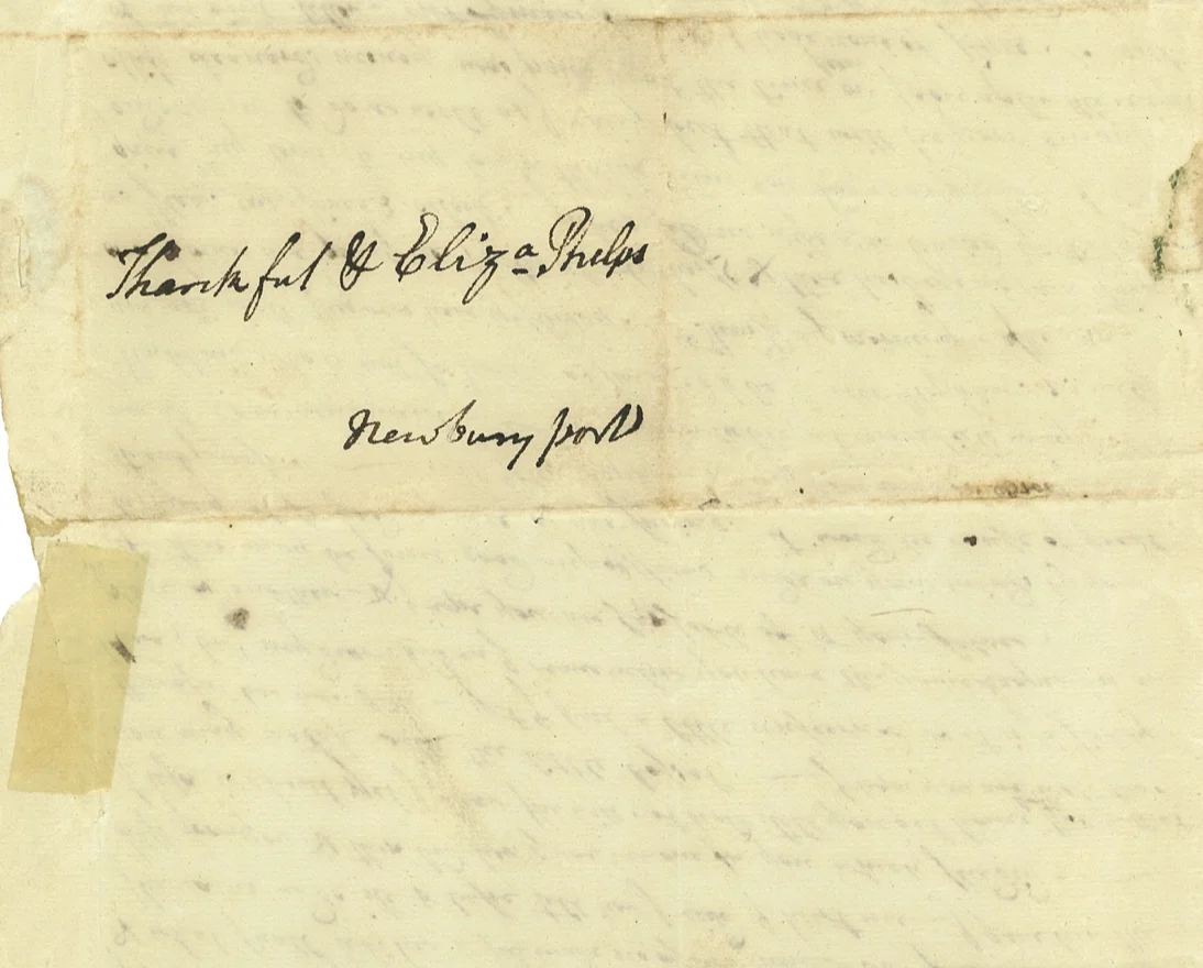 A 1794 letter from Elizabeth Porter Phelps addressed to her daughters. Box 5, Folder 2, Porter-Phelps-Huntington Family Papers, Amherst College Archives & Special Collections, Amherst, Massachusetts.