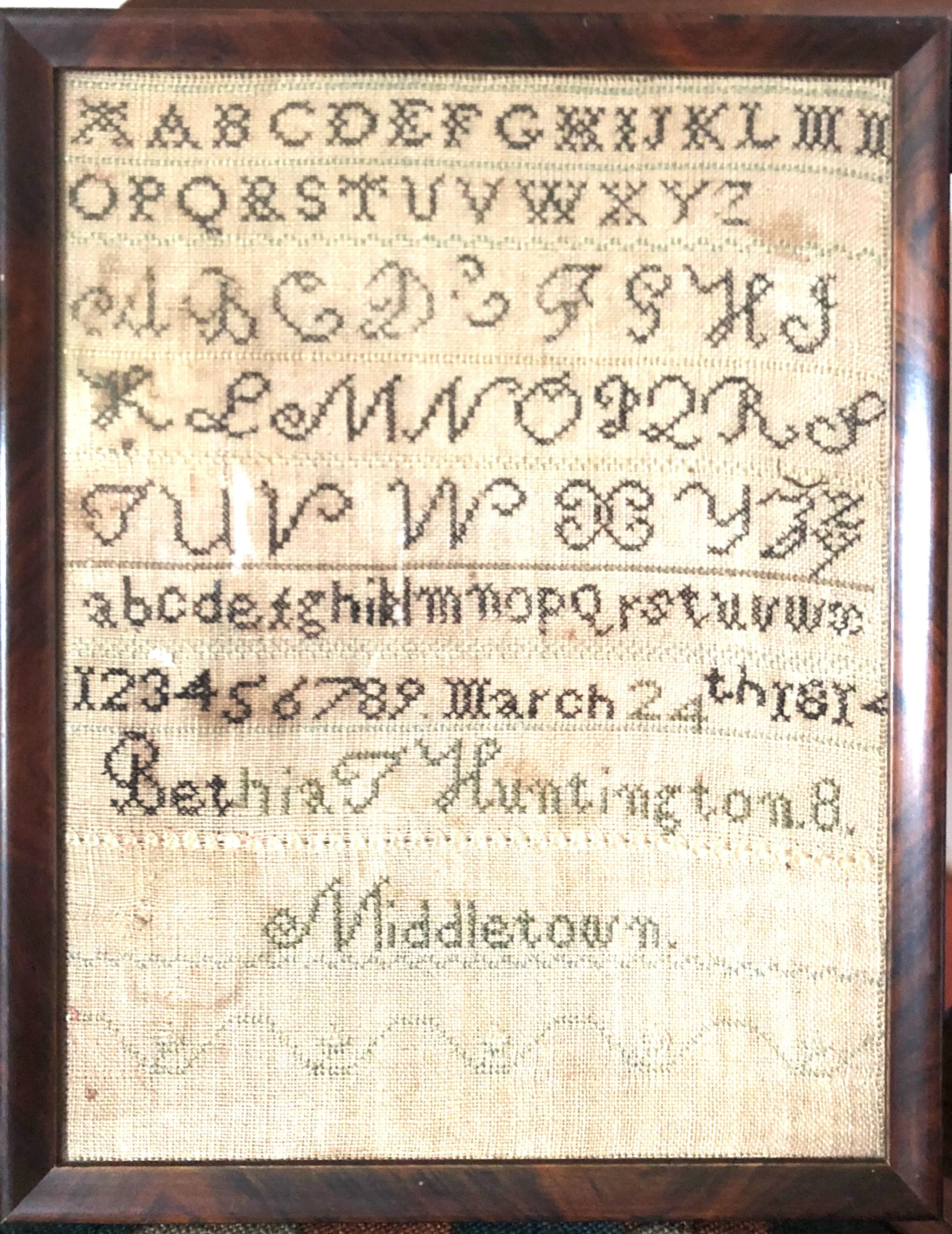 Bethia Throop Huntington’s Sampler