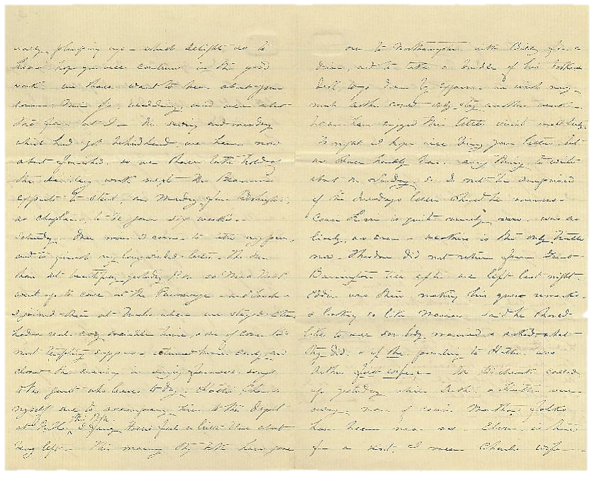 Susan’s letter to Ellen Bullfinch, 1864.