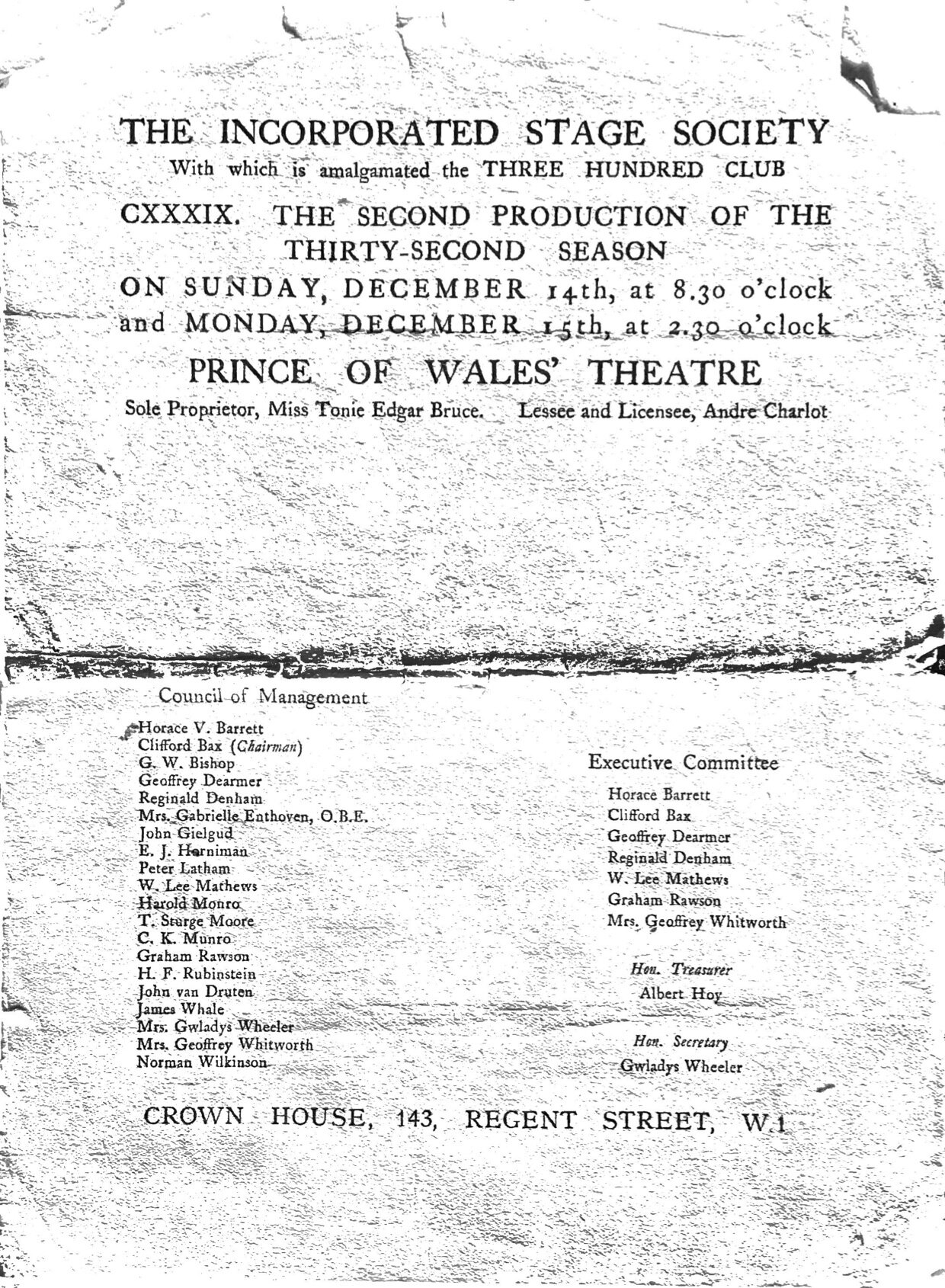 Page 1 of the Playbill for "The Borrowed Life"