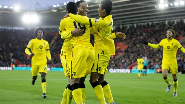 Joleon Lescott celebra su gol al Southampton | Fotografía: Aston Villa FC