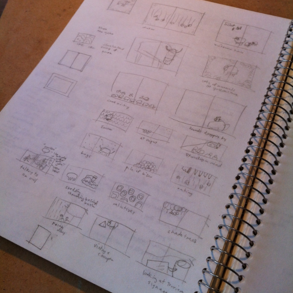 first thumbnail sketches of the book