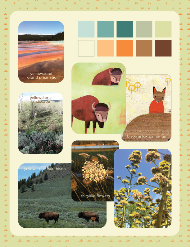 style board of travel photos and artwork