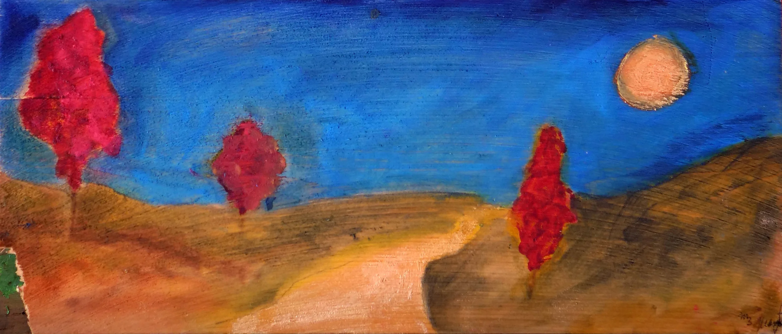 Landscape in dream, wood shingle